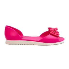 Ballerines Femme En Caoutchouc Avec Noeud Fuchsia Georia rose