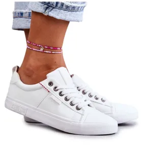 Baskets basses en cuir pour femmes Big Star KK274005 Blanc blanche