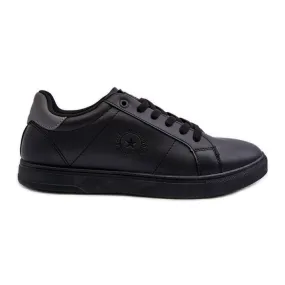 Baskets basses pour hommes en cuir écologique Big Star NN174284 noir le noir