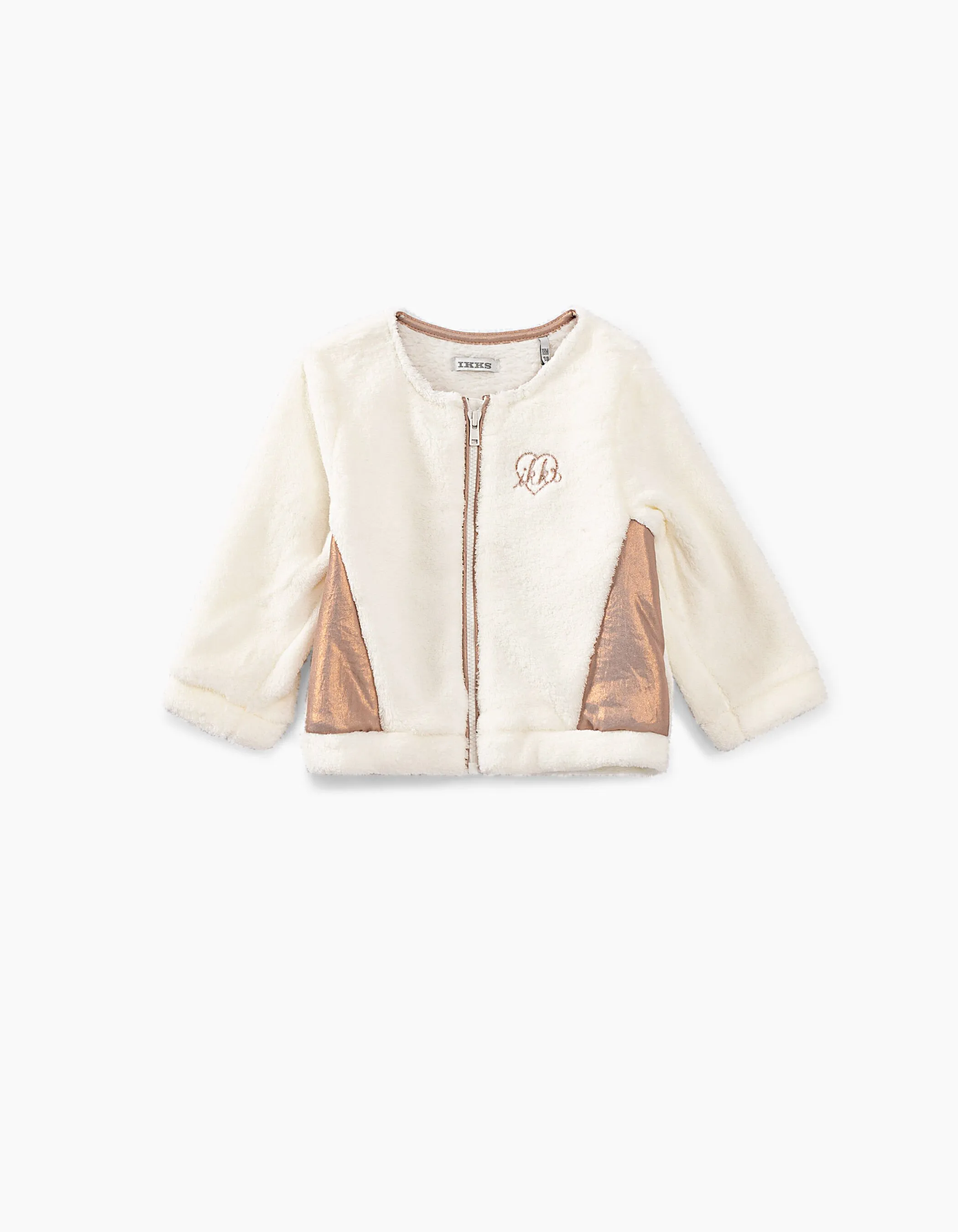 Cardigan blanc cassé fourrure synthétique bébé fille
