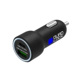 Chargeur allume-cigare double USB (A + C) Quad Lock | Moto Shop 35