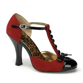 Chaussure Pin Up années 50 rouge et noir à haut talon