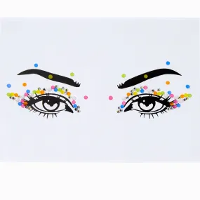 Eyeliners en faux tatouage points ronds arc-en-ciel