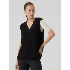 Gilet Col en V Sans manches Coupe longue noir | 3 Suisses