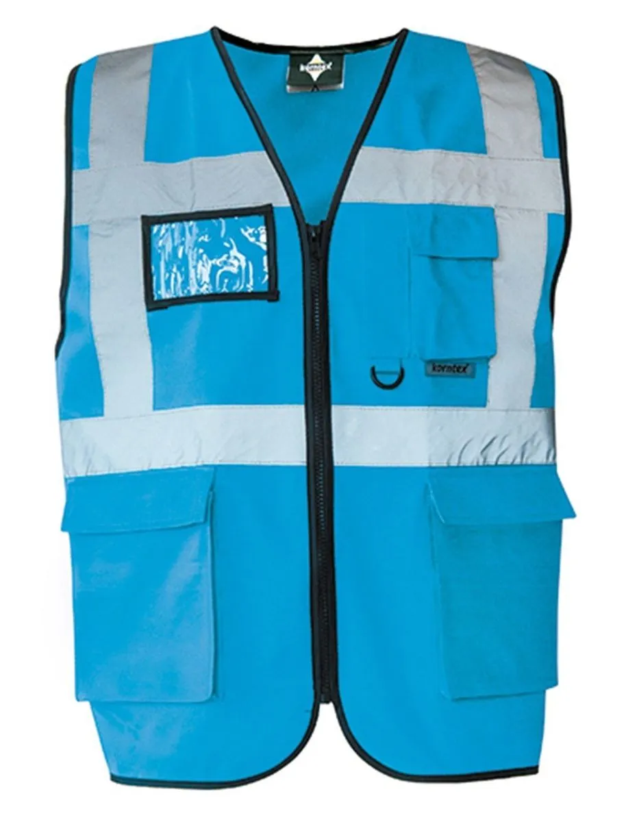 Gilet de sécurité zippé - Chasuble KX802 KXMF - bleu ciel 