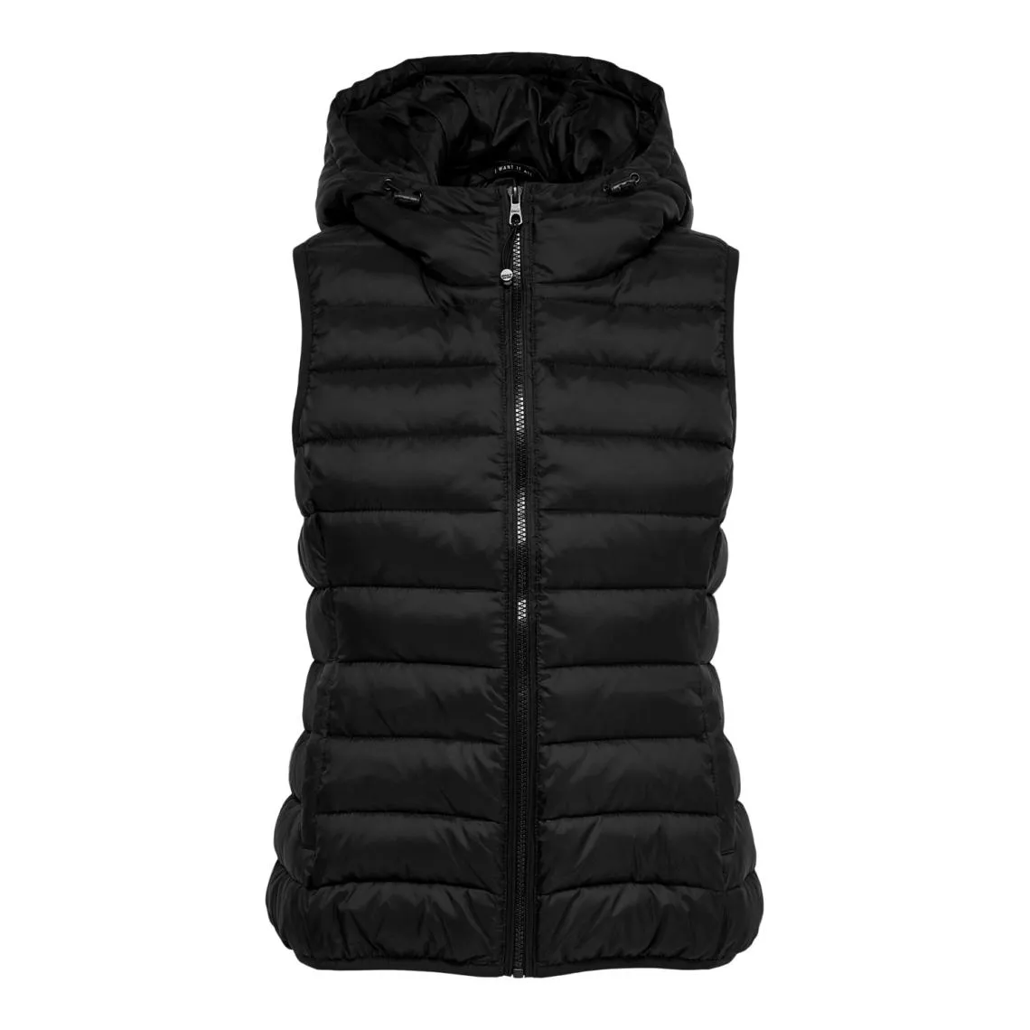 Gilet matelassé court capuche noir en nylon Bree | 3 Suisses