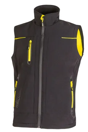 Gilet softshell sans manches - Femme - UPFU188L - noir et jaune 