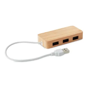 Hub USB 3 ports personnalisé en bambou - VINA