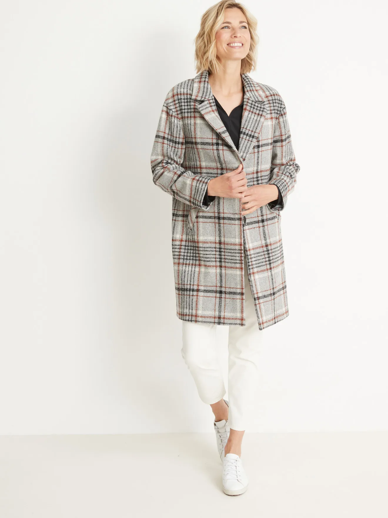 Manteau croisé 45% laine