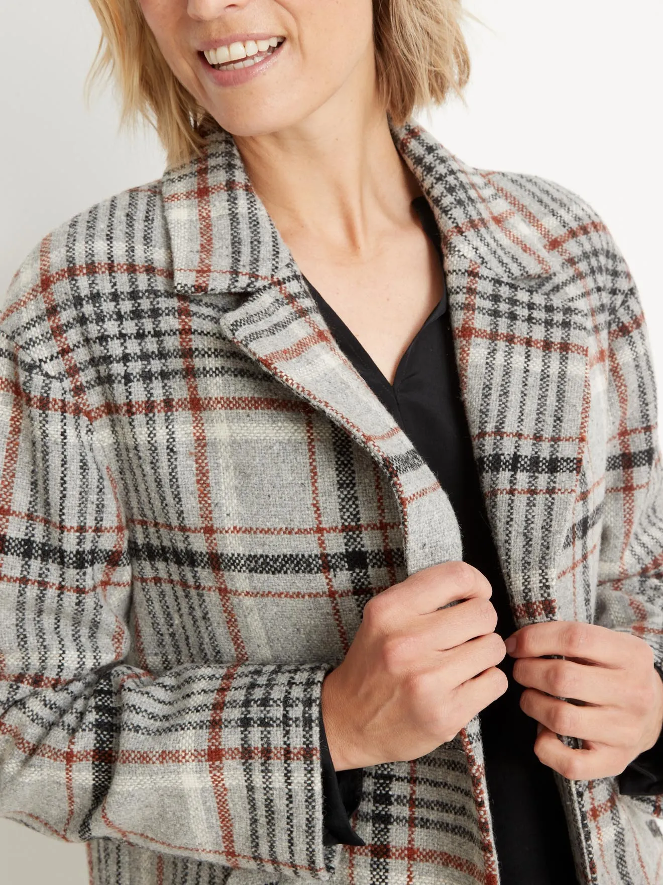 Manteau croisé 45% laine