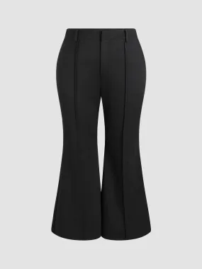 Pantalon évasé en maille unie Curve & Plus