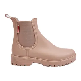 PS1 Bottines en caoutchouc basses Birella pour femmes beiges