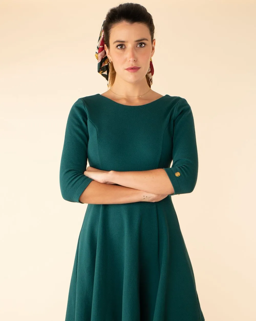 Robe en coton bio made in france | verte "emma verte" femme