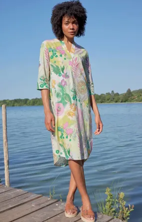 Robe kaftan en voile de coton bio imprimé