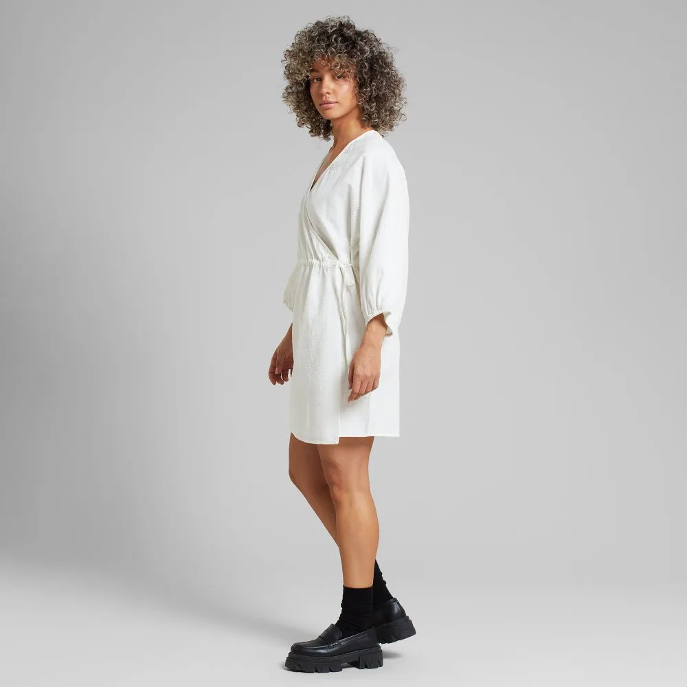 Robe portefeuille en coton bio | blanc "wrap dress ugglan off-white" Whisper white femme