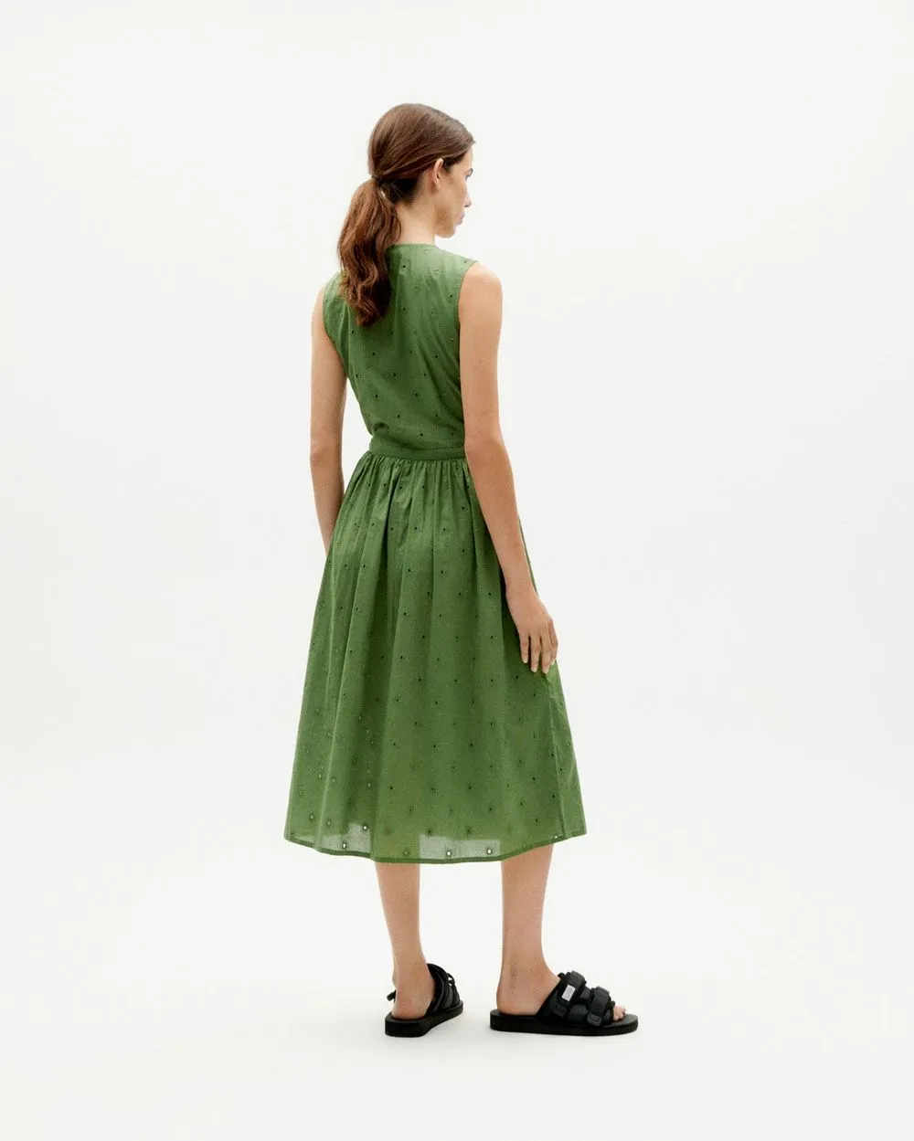 Robe portefeuille en coton bio | vert "cactus shiffli amapola dress" femme