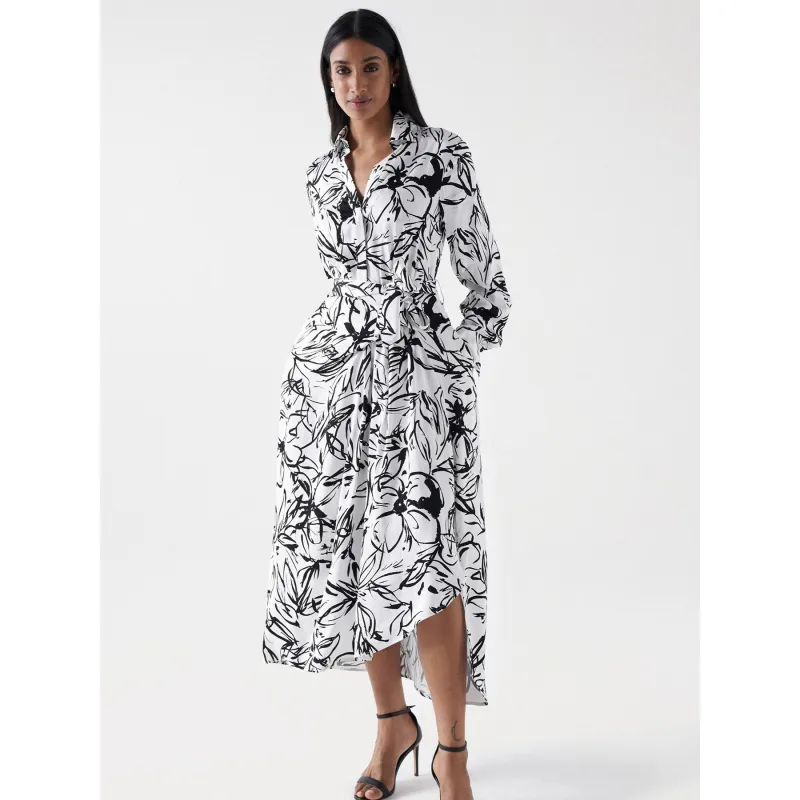 Robe portefeuille fulcia noir écru femme - La Petite Etoile | wimod