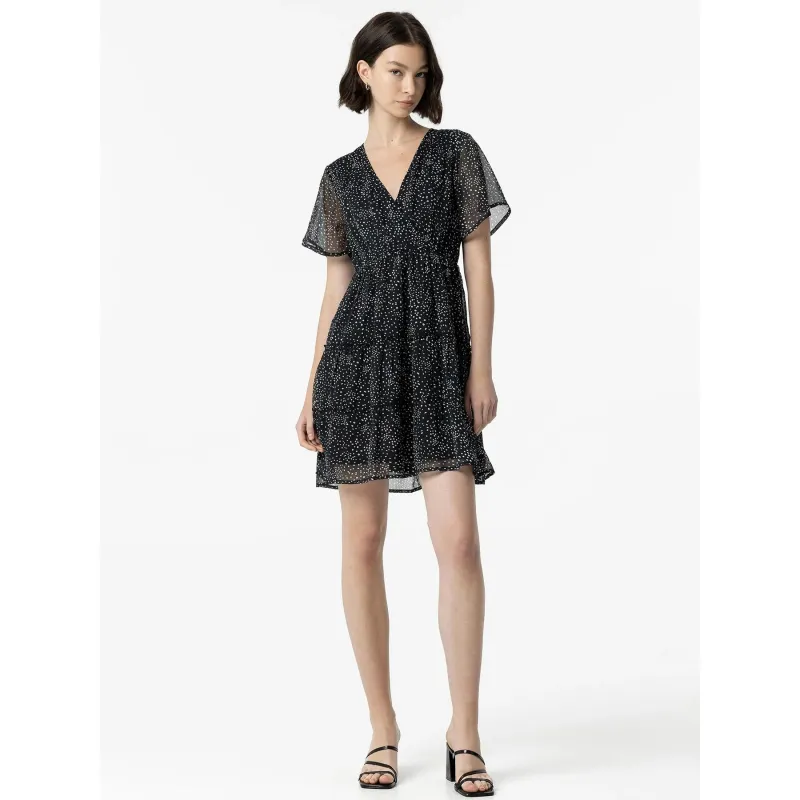 Robe portefeuille fulcia noir écru femme - La Petite Etoile | wimod