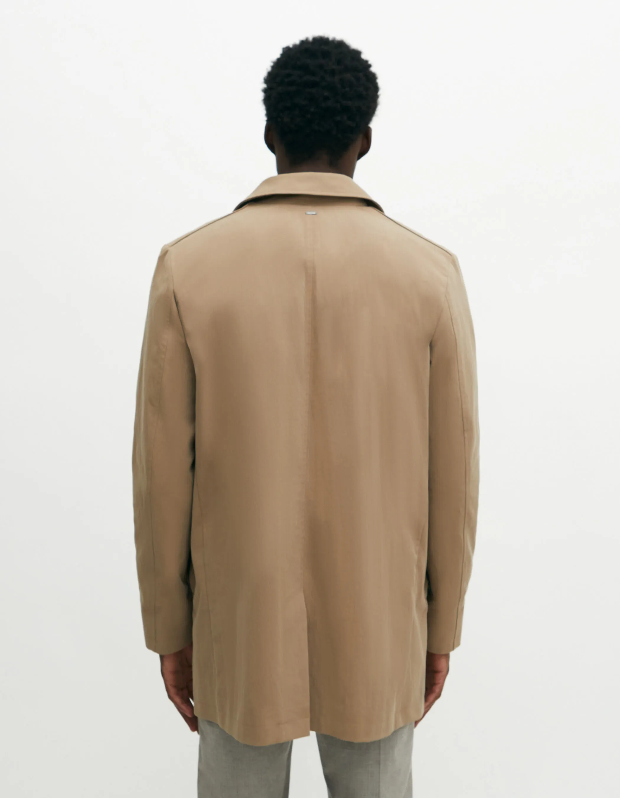 Trench beige à poches zippées Homme