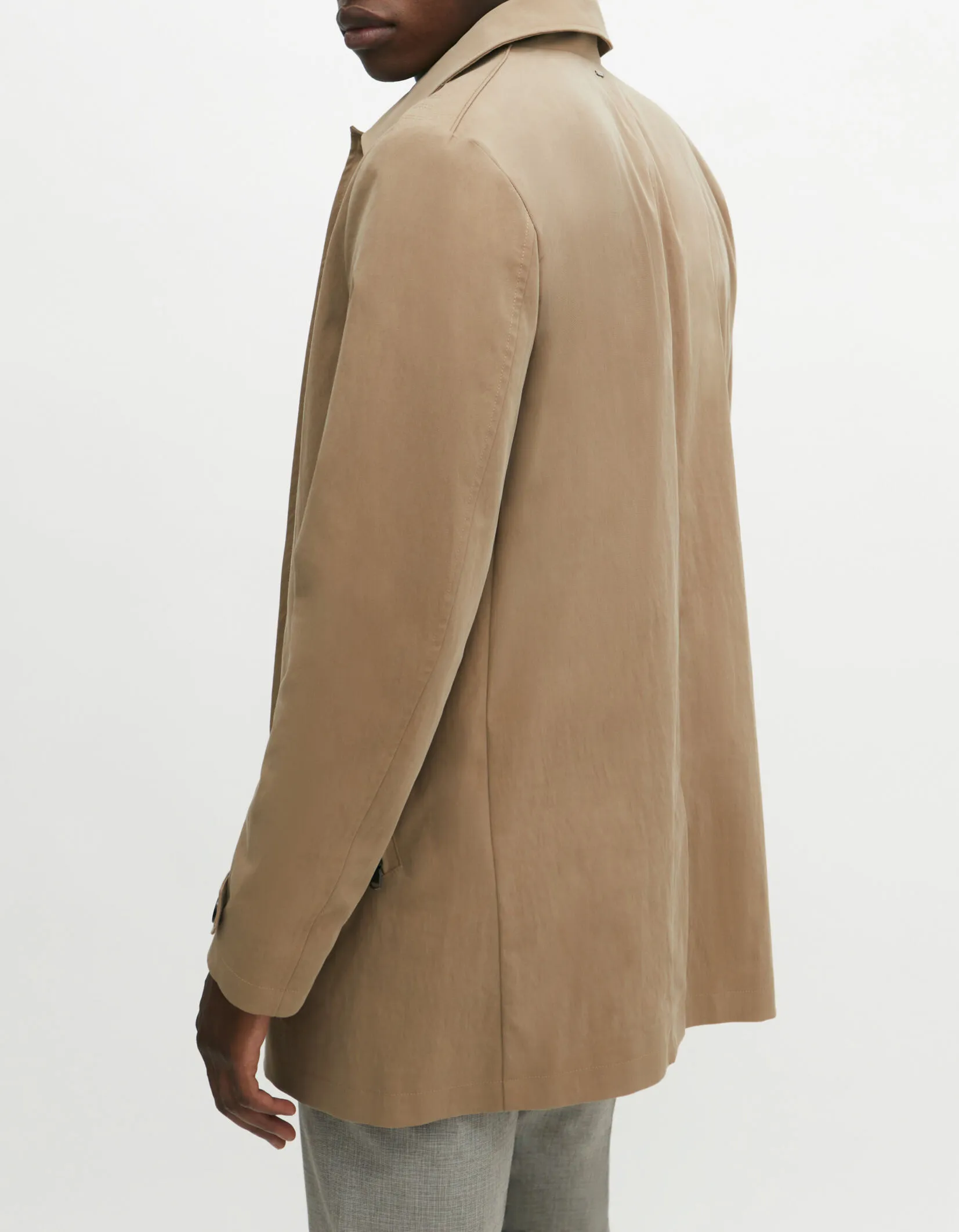 Trench beige à poches zippées Homme