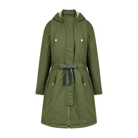 Trench uni noué vert en coton | 3 Suisses